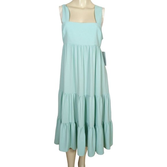 Amanda Uprichard Dresses & Skirts - Amanda Uprichard empire waist ruffled maxi sleeveless seafoam dress sz M